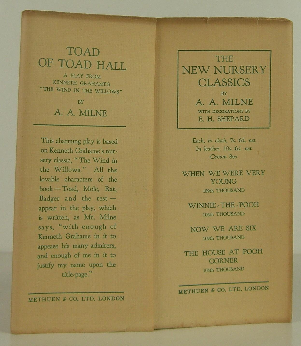 Toad of Toad Hall | A. A. Milne | 1st Edition