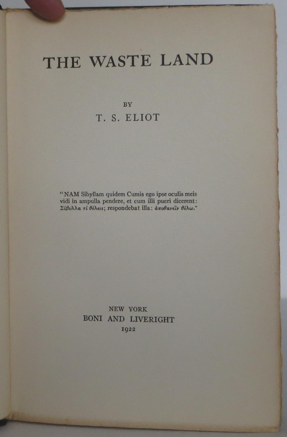 The Waste Land T S Eliot 1st Edition the-waste-land-t-s-eliot-1st-edition