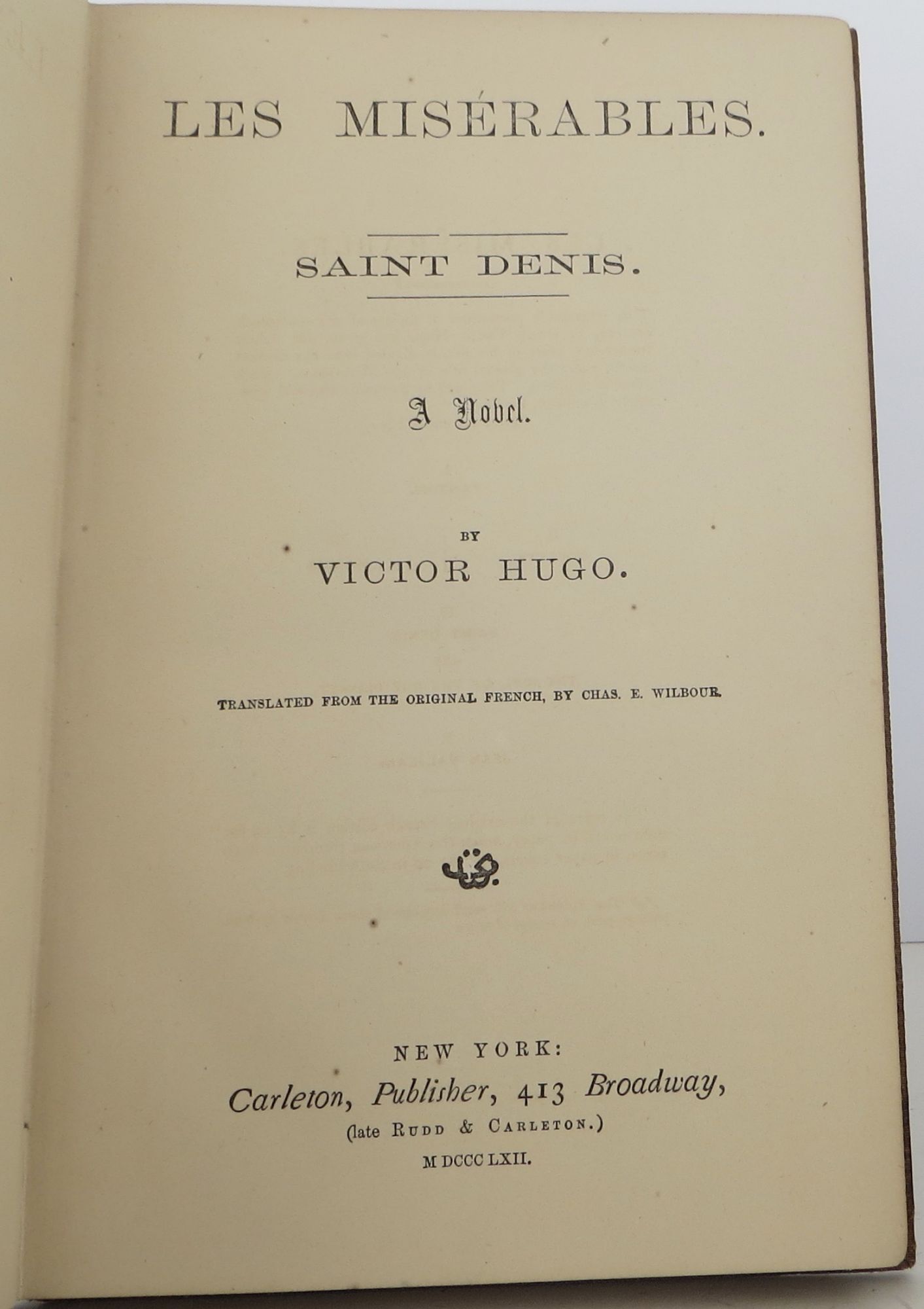 Les Miserables Victor Hugo First US Edition Les miserables victor hugo first us edition